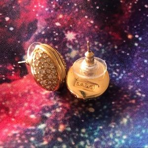 🎁 Vintage Monaco earrings - 14K gold posts, Swarovski crystals 🎁